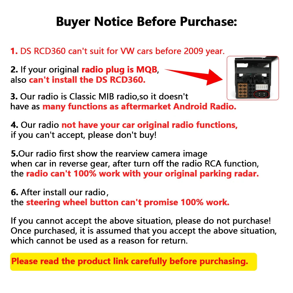 Desay RCD360 Carplay Car Radio 17G035280 MirrorLink MIB Auto radio for VW PQ Polo Golf Passat B6 B7 Jetta MK5 MK6 Eos Bettle