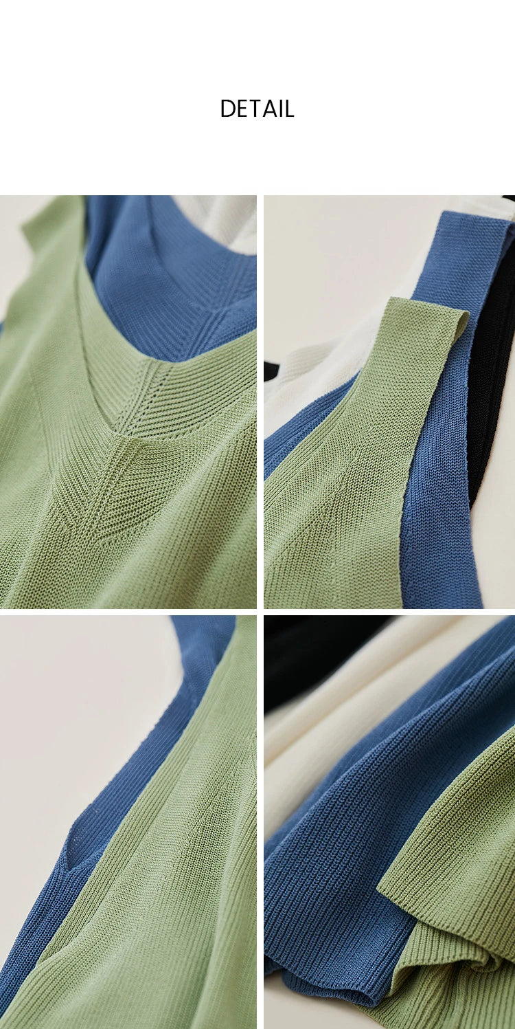 Amii Women's Tank Top 2026 Summer New Solid Color Slim Fit Sleeveless Vest Casual Layering V-Neck Camisole For Women 12642062