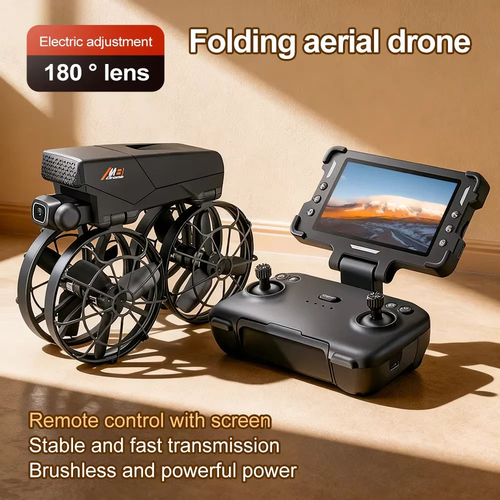 New Drones M8 GPS 8K HD Dual Cameras 360° FPV 5G WIFI Brushless Motor Obstacle Avoidance Foldable Quadcopter for Aerial Boy Toys