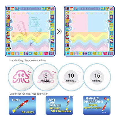 Oversized Magical Water Canvas pens Montessori Toys Learning Blanket Writing  Drawing Repeated Graffiti Painting  toy
