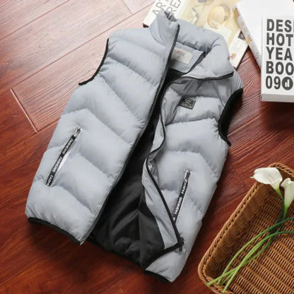 Outdoor Thickened Men's Cardigan Vest Spring Autumn Winter Casual Loose Large Size Outerwear Zipper Closure Hiking Waistcoat Men