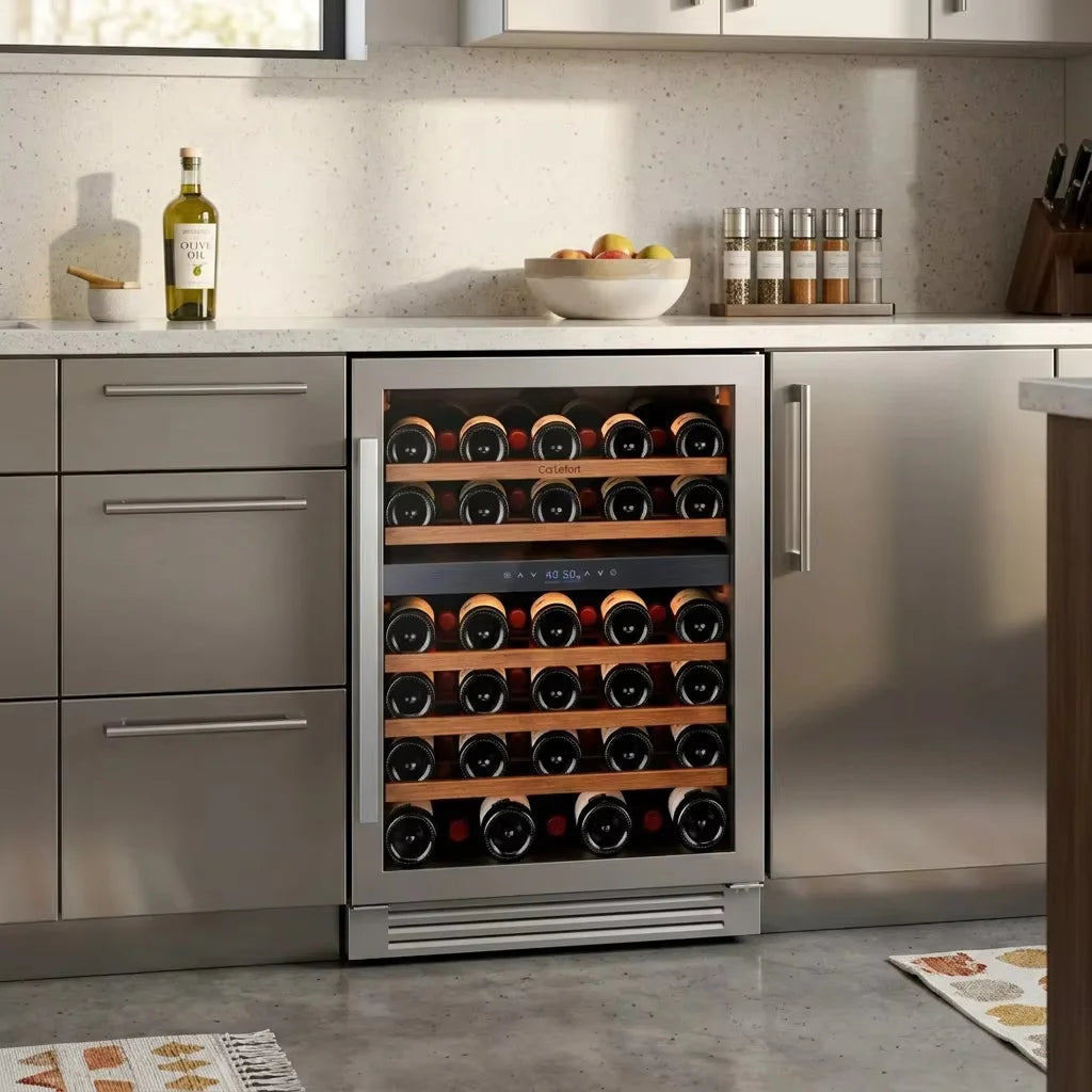 160L Wine Cooler Refrigerator 54 Bottles Refrigerator Cabinet with Digital Control and Removable Shelves