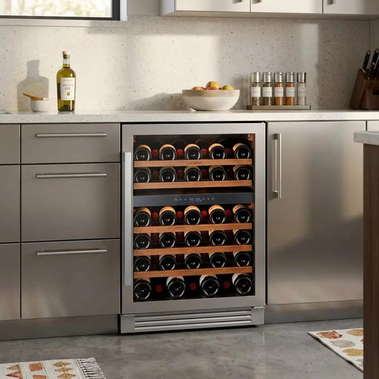 160L Wine Cooler Refrigerator 54 Bottles Refrigerator Cabinet with Digital Control and Removable Shelves