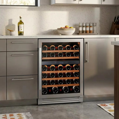 160L Wine Cooler Refrigerator 54 Bottles Refrigerator Cabinet with Digital Control and Removable Shelves