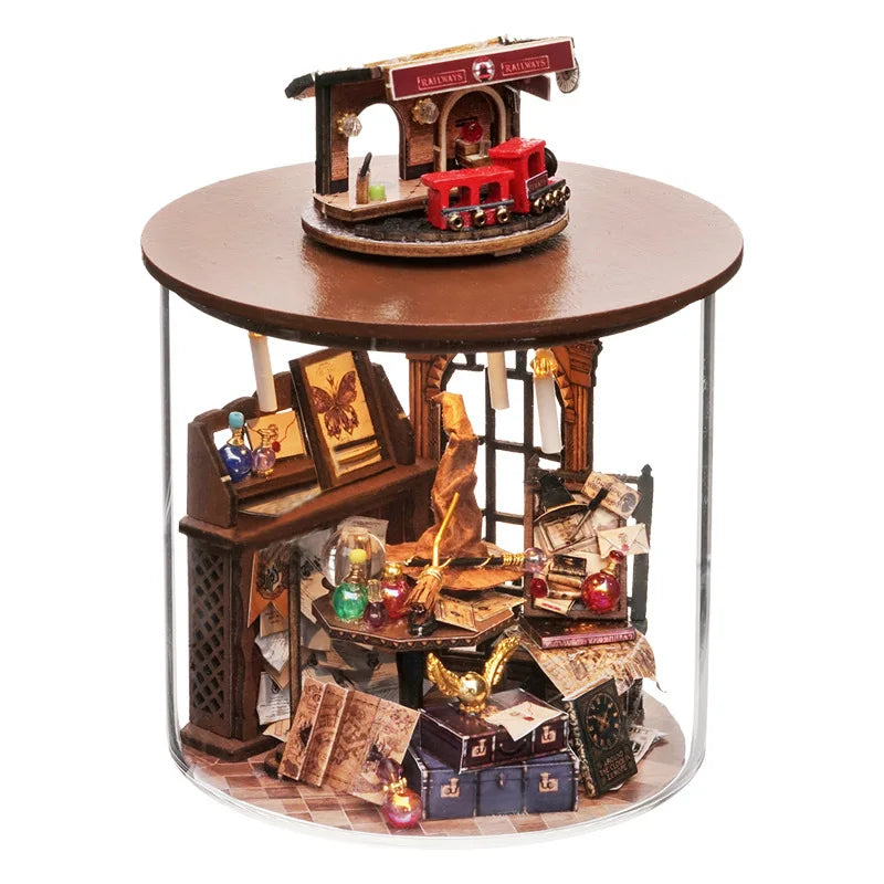 Wooden Mini DIY Doll house Kit For  Making And Assembling Room Models Toys Home And Bedroom Decorations With Furniture Dollhouse