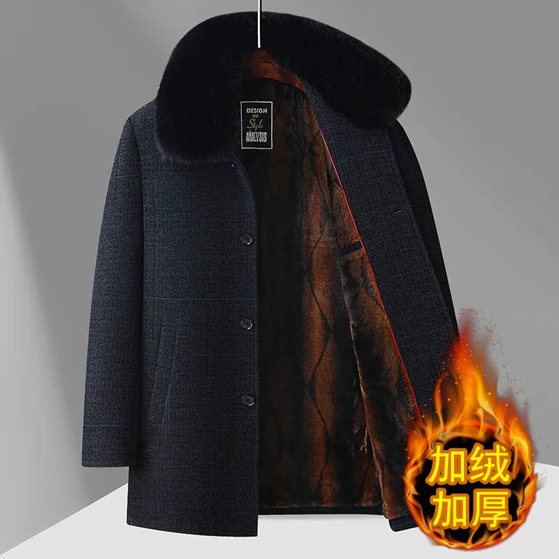 2024 new arrival winter coat fashion wool coats thicken trench coat men,mens high quality woolen jackets ,size M-4XL