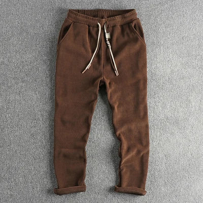 915# Autumn New American Retro Chenille Knitted Sweatpants Men's Simple Heavyweight Loose Straight Casual Sports Youth Pants