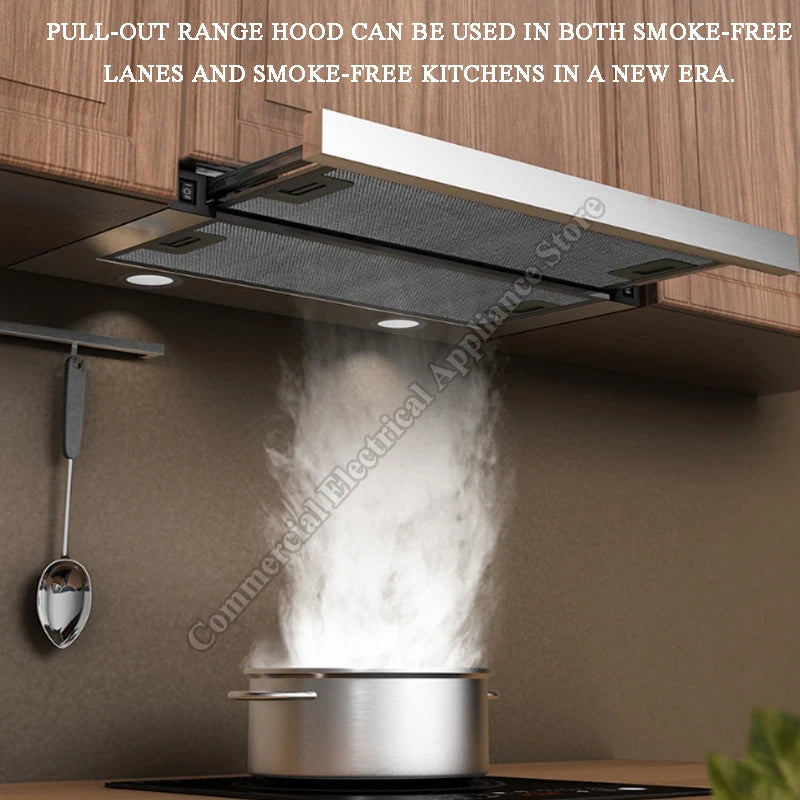 Pull-Out Range Hood  Home Use Built-In 600MM Mini Internal Circulation Range Hood