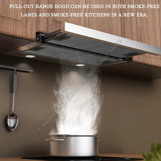 Pull-Out Range Hood  Home Use Built-In 600MM Mini Internal Circulation Range Hood