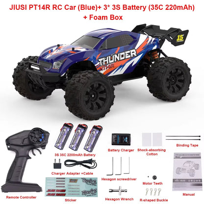 JIUSI RC Car PT14R MT14R 1/14 Brushless 80km/h 2.4G Remote Control 4WD Racing Car 3S 35C 2200mAh High Speed Off-road RC Truck