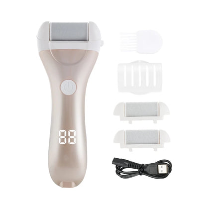 HOMEFISH Electric Pedicure Foot USB Rechargeable Power Display Grinding Exfoliator Replacement Heads For Heel Callus Remover