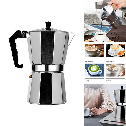 300ml/ 6 Cups Coffee Maker Moka Percolator Stove Top Espresso Latte Aluminum Pot