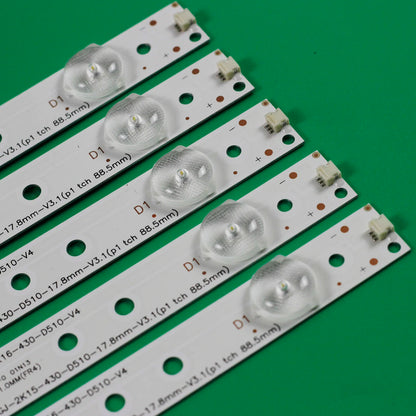 5pcs/lot 10leds LED backlight bar for 43" TV 43CH6000 le43s5970 TPT430US TPT430H3 LB-PF3528-GJD2P5C435X10-B GJ-2K16-430-D510-V4