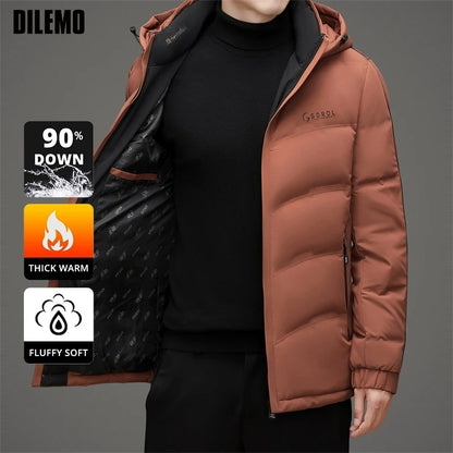 High End Thick Hooded Fashion Windbreaker Casual Brand Mens Parkas Winter Warm Feather Puffer Jacket Outwear Down Jacket