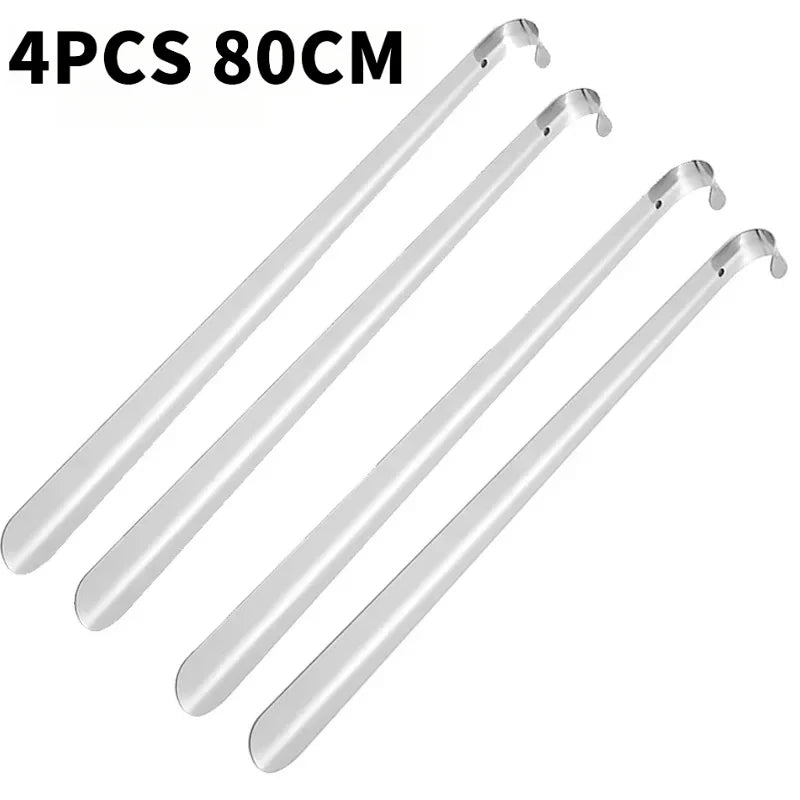 80cm Extra Long Shoe Horn Stainless Steel Silver Metal Shoes Remover Shoehorn Lifter Aid Slip Shoe Pull Tool Shoespooner