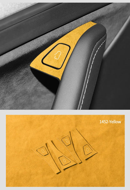 Top Suede For Tesla Model 3 Model Y (2019-2024) Door Switch Button Trim Cover Protection Decoration Car Interior Accessories