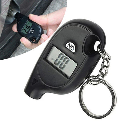 1-4Pcs Keychain Style Tire Gauge Digital Lcd Display Tester Gauge Car Tire Pressure Test Meter Car Motorcycle Tyre Diagnostic