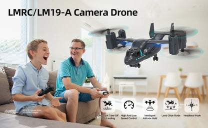 LM19 Remote Control Helicopter Drone 480P Camera Fighter Quadcopter Osprey Aircraft RC Drones for Children Kids Plane Toys Gifts