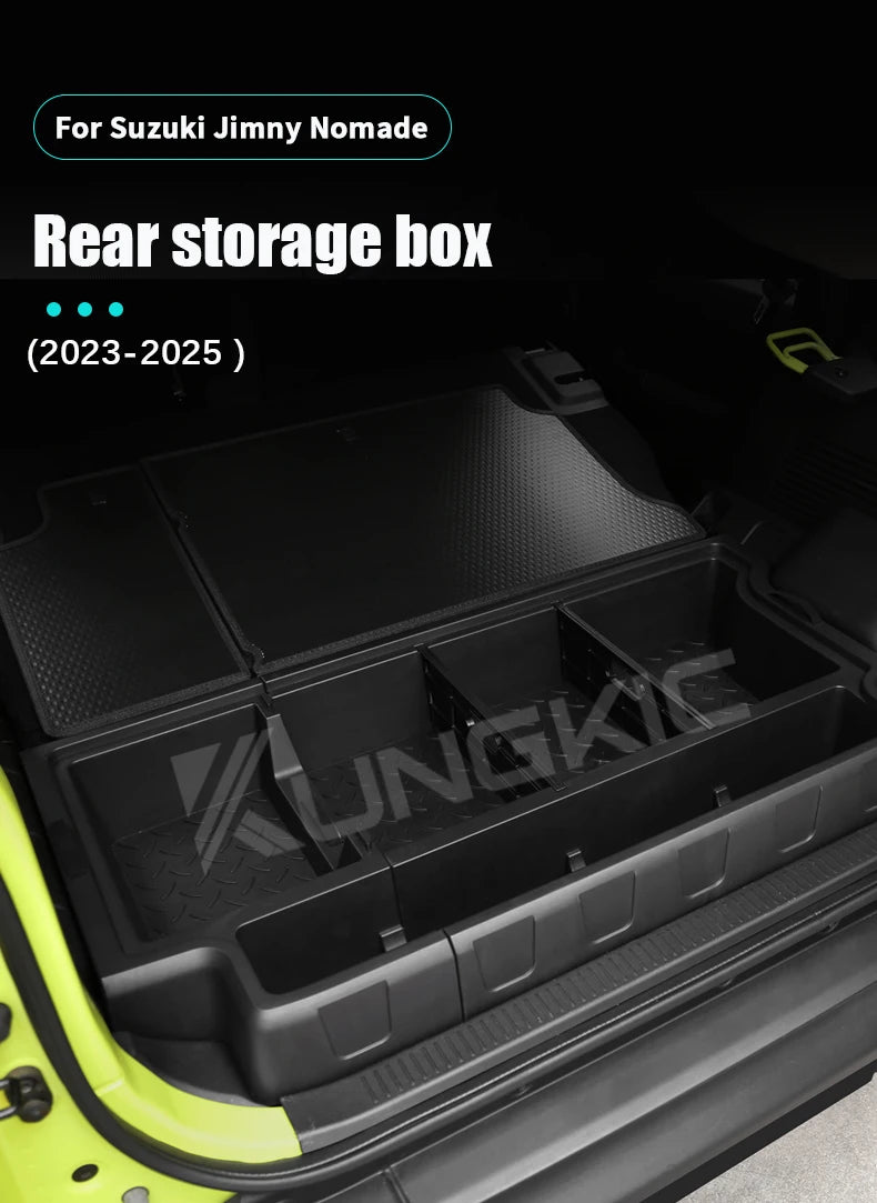 For Suzuki Jimny Nomade 5-door 2023 2024 2025 JB64 ABS Car Trunk Storage Box Organizer Case Tailbox Stowing Tidying Toolbox