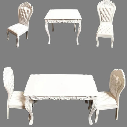 7 Items / Lot Miniature Dollhouse Furniture Dinning Table Chair For Doll Computer Desk Fast Shipping Thing Girl' Play Toy Gifts