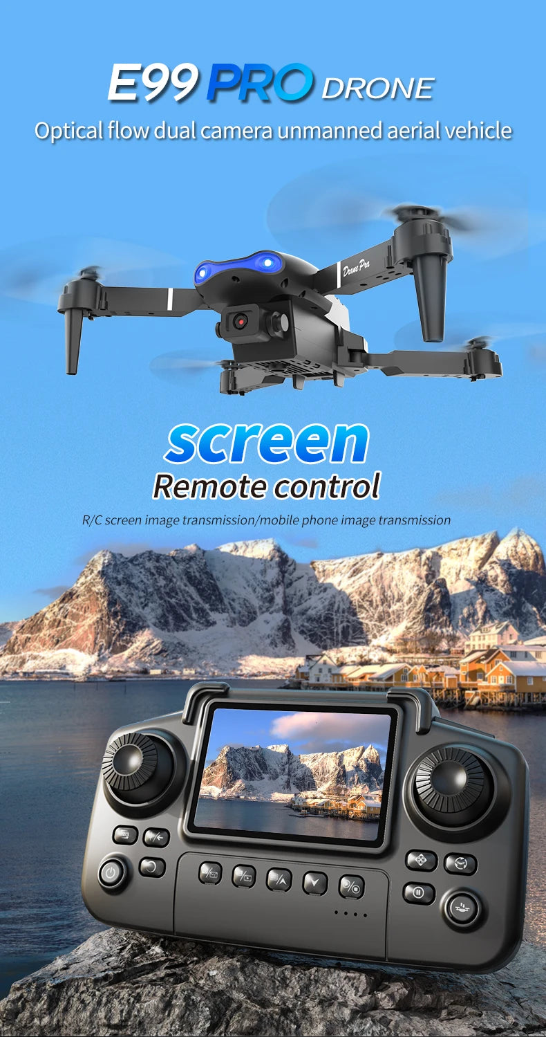 E99 Pro Drone Screen remote control Quadcopter Remote Four Axis Aircraft 8K HD Photography UAV Altitude Fixation Helicopter Toy
