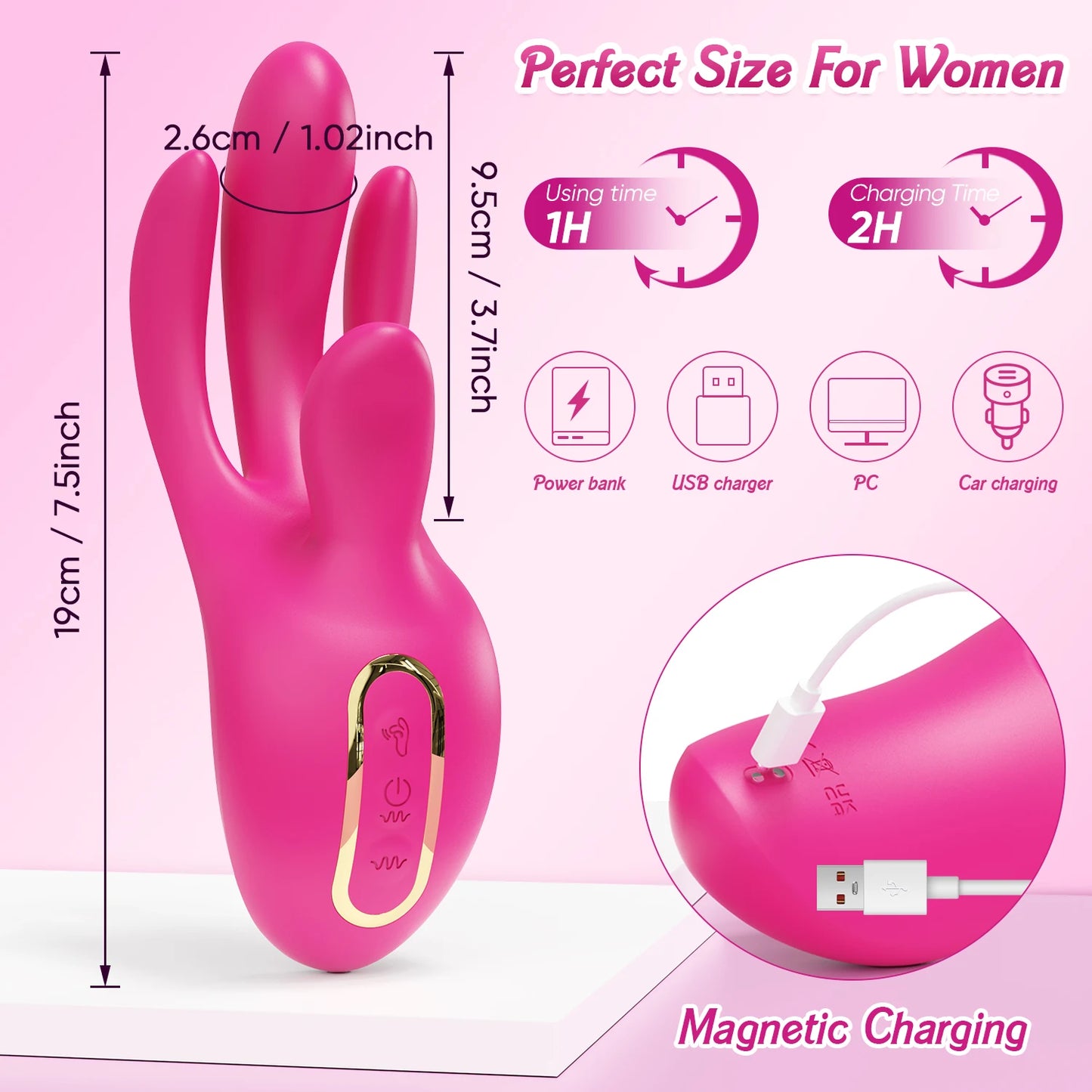 Wiggle Finger Vibrator G-Spot Vagina Vibrator Clitoris Stimulator 3 in 1 Female Masturbation Adult Goods Sex Toy for Women