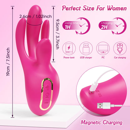 Wiggle Finger Vibrator G-Spot Vagina Vibrator Clitoris Stimulator 3 in 1 Female Masturbation Adult Goods Sex Toy for Women