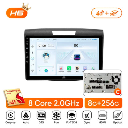 Ainavi Car Radio For Honda CRV CR-V 2012-2016 Carplay Android Auto Qualcomm Car Stereo Multimedia Player 4G Wifi DSP 48EQ