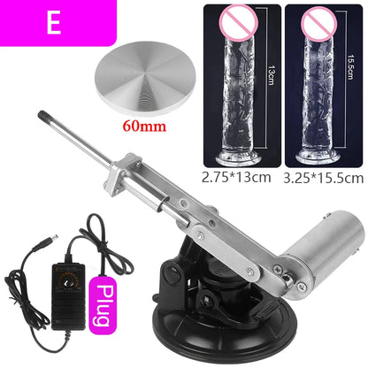 Mini Telescopic Sex Machine Set with Dildo with 60mm Plate Female Masturbation Sexual Kit Telescopic Linear Actuator 100V-240V