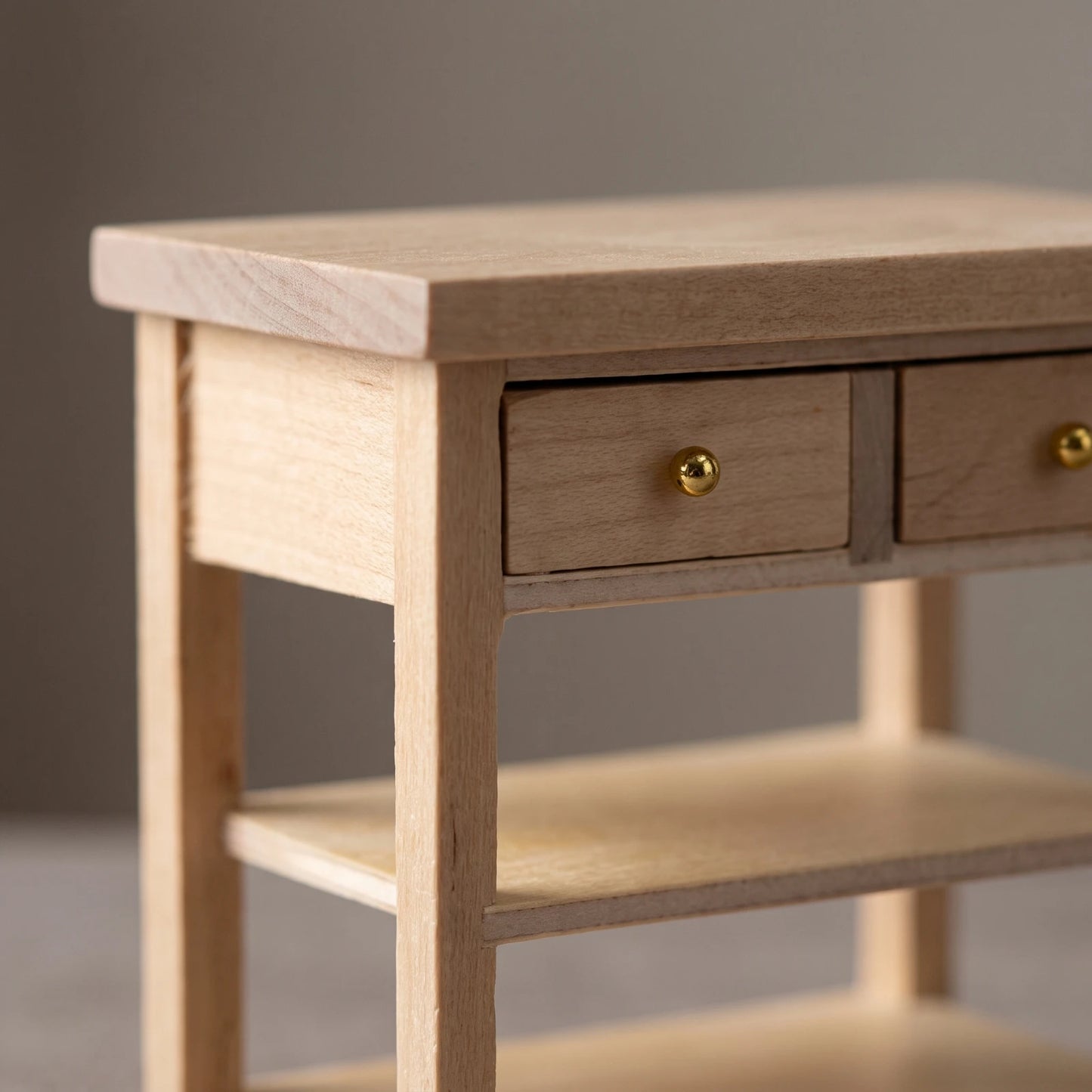 Dollhouse Side Cabinet Natural Finish Dollhouse Cabinet Furniture 1:12 Scale Detailed for Hobbyists, Diorama