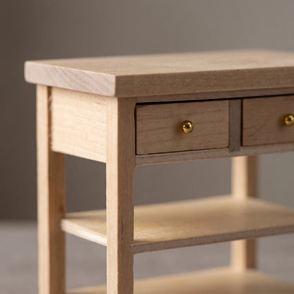 Dollhouse Side Cabinet Natural Finish Dollhouse Cabinet Furniture 1:12 Scale Detailed for Hobbyists, Diorama