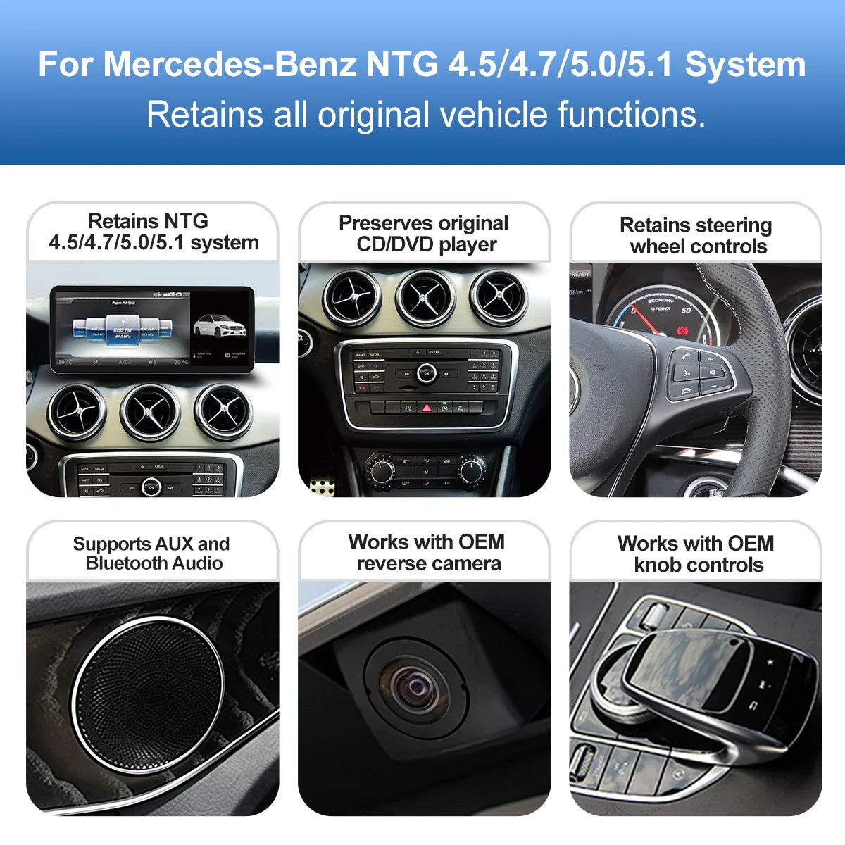 12.3“Wireless CarPlay For Mercedes Benz GLA CLA GLC GLK W205 W176 C117  Ultra thin Touch Multimedia screen with Android Auto BT