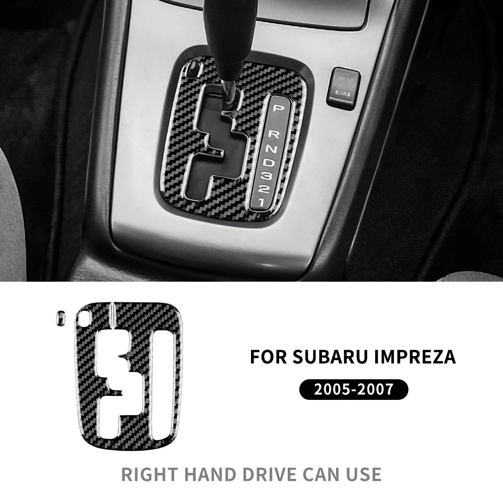 Real Soft Carbon Fiber Sticker For Subaru Impreza 2005 2006 2007 Gear Shift Panel Outlet Vent CD Frame Interior Accessories