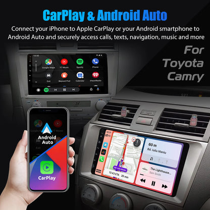 9" Android 14 Car Radio Multimedia Video Player 2 Din For Toyota Camry 2006 2007 2008 2009 2010 2011 GPS Navi Head Unit Carplay