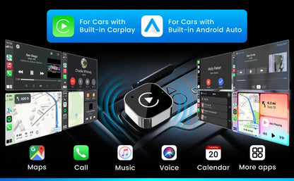 2026 Wireless CarPlay Adapter for iPhone - No Audio Lag, Auto-Connect - Convert Factory Wired to Wireless CarPlay - Bluetooth 5.