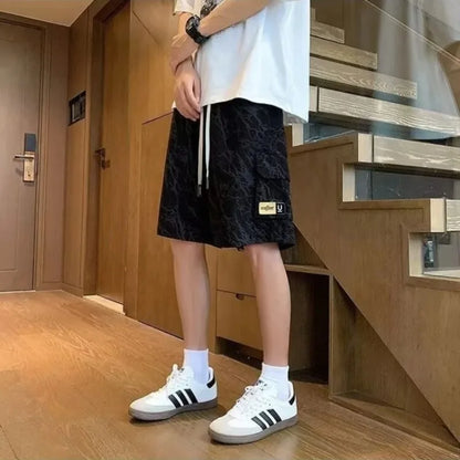 Men's American Workwear Summer Shorts Loose Fit Casual Sporty Lightweight Straight Leg High Street Trendy Versatile Mid-Length