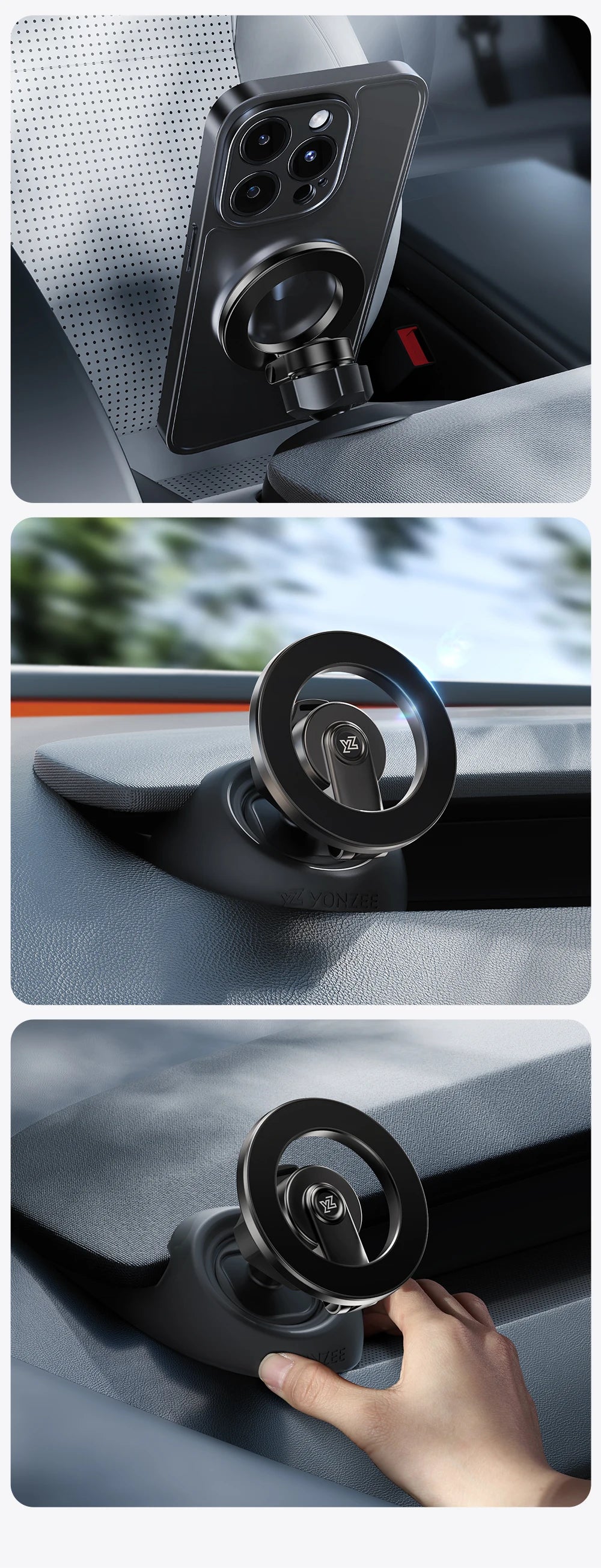 YZ For Tesla Model 3 Y Highland Juniper Strong Magnetic Phone Holder for iPhone 16 15 14 Pro Max Samsung phones Air Outlet Base