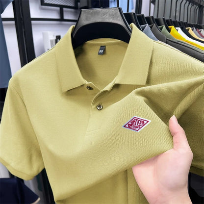 Men's 100% Cotton Polo Shirt -2026 Summer Fashion Casual Short Sleeve, Breathable Lapel Tee，27 Colors, Ideal for Golf and Sports