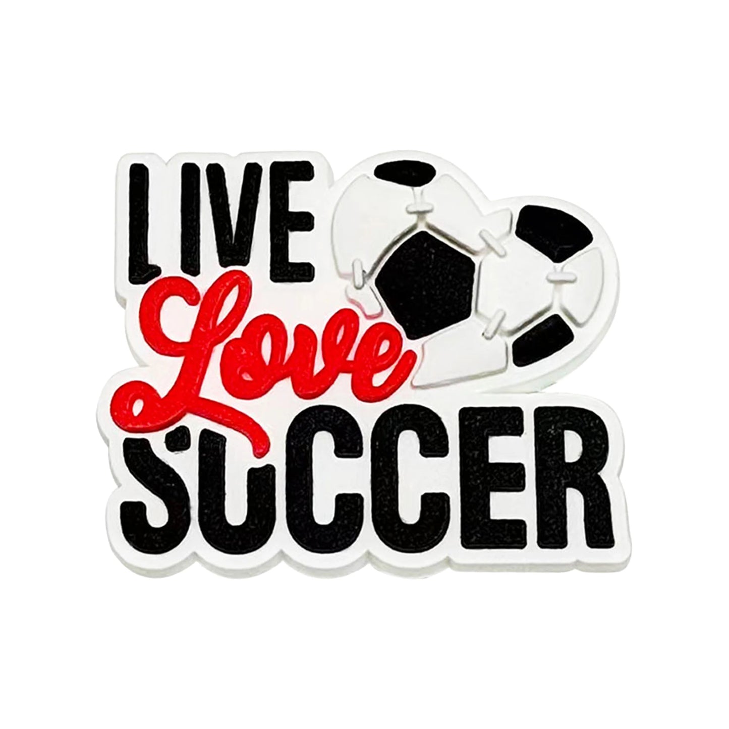 1-20PCS Sport Eat Sleep Soccer PVC Shoe Charms Sandals Shoes Ornaments Buckle Clog Hole Slipper Accessories Holiday Present