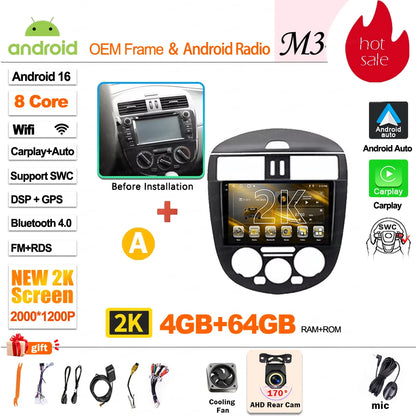 9 inch for Nissan Pulsar 6 NB17 2014 - 2018 Android 16 Wireless CarPlay Car Radio Video Multimedia Player GPS Navi DSP Stereo 4G