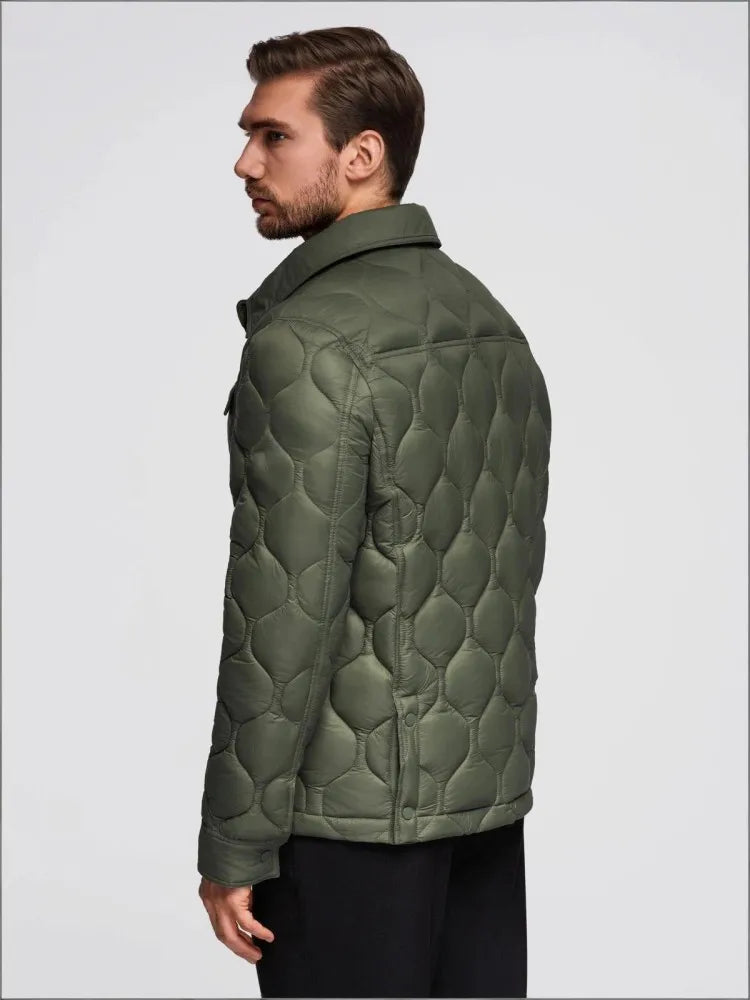 Autumn Winter Mens Parkas Single Breasted Warm Comfortable Windproof Nylon Padded Jacket Turndown Collar Casual Outerwear Male