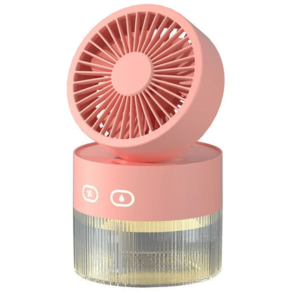 Spray Cooling Fan 3 in 1 Aroma Diffuser Night Light USB Desktop Portable Electric Fan with 350ml Water Tank for Office Dorm
