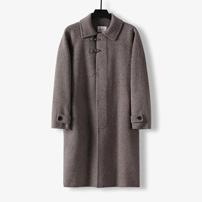 Men High Quality Autumn Winter Wool Coat Long Trench Coat Men