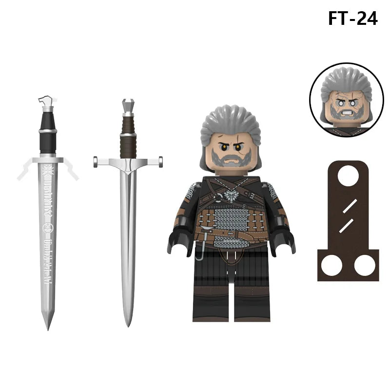 New Movies Witcher Geralt Ciri Anime Figs Bricks Dolls Mini Action Toy Figura Building Blocks Assembling Toys Birthday Gift