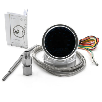 2" 52mm Universal 12V LED Smoke Len -1~0~2 BAR Turbo Boost Gauge Meter / Turbo Boost Meter with White LED Backlight For 12V Car