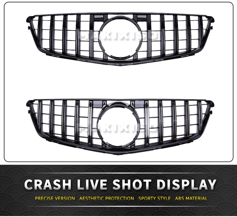 1 Piece Racing Grills Front Bumper Grille Hood Grill For Mercedes Benz C W204 07-14 Silver Style Bumper Grille Car Parts