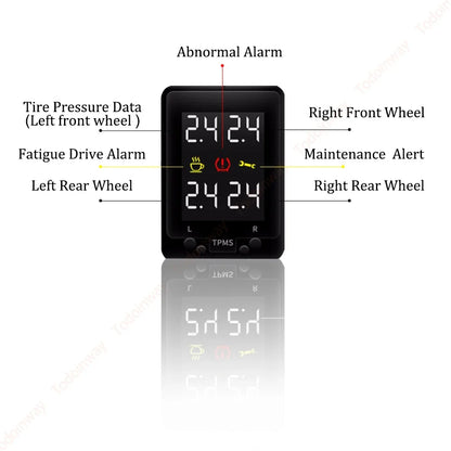 Digital LCD Tire Pressure Monitor System OBD TPMS Display Security Monitoring Alarm For Toyota Corolla 2014 Car Accessories