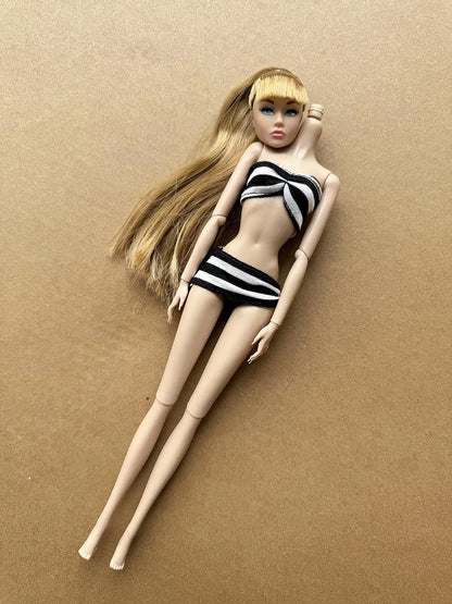 1/6 Scale Multi-jointed Fashion Doll Heads with Bangs Pony Tail Super White Beige Dark Brown Skin Tone PP Doll Figures for Colle