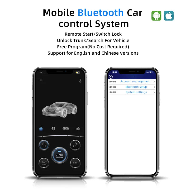 12V Car Remote Starter Start Stop Button Universal Centra lization Anti Theft Engine Lock Alarm System Auto Remote Starter