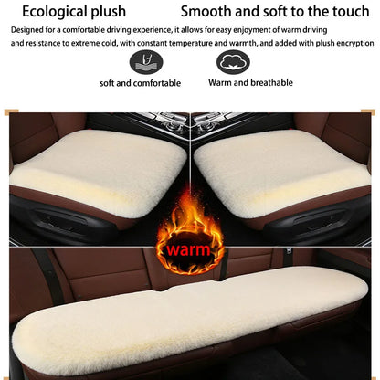 Winter Plush Rabbit Fur Car non-slip Seat Cushion Warmth Thickened Wool One Piece Square Cushion for Main Driver or Co-pilot